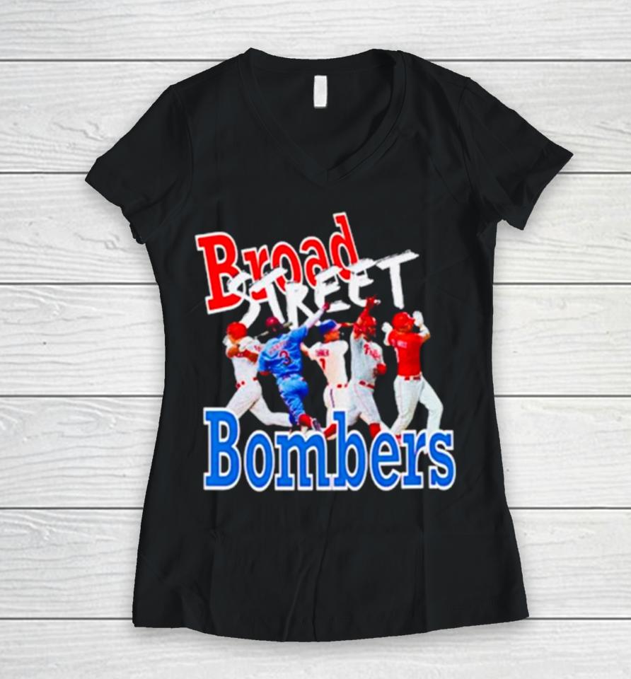 Philadelphia Phillies Broad Street Bombers Women V-Neck T-Shirt