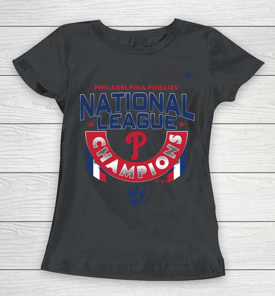 Philadelphia Phillies Fanatics Branded White 2022 National League Champions Locker Room Women T-Shirt