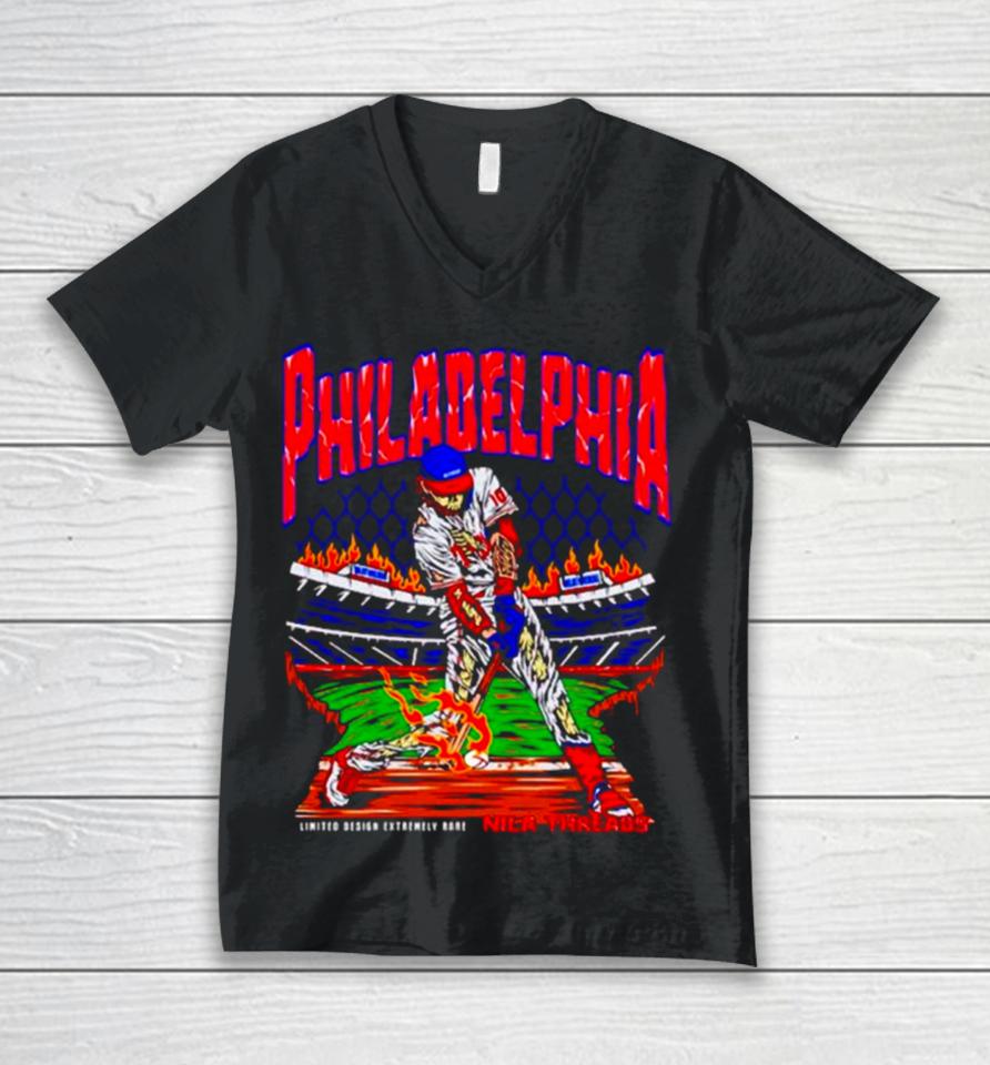 Philadelphia Phillies J.t. Realmuto Skeleton Unisex V-Neck T-Shirt