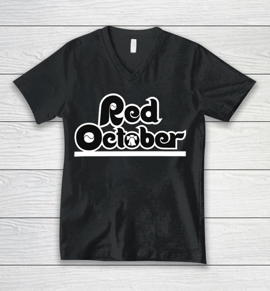 Philadelphia Phillies Mlb Red October Unisex V-Neck T-Shirt