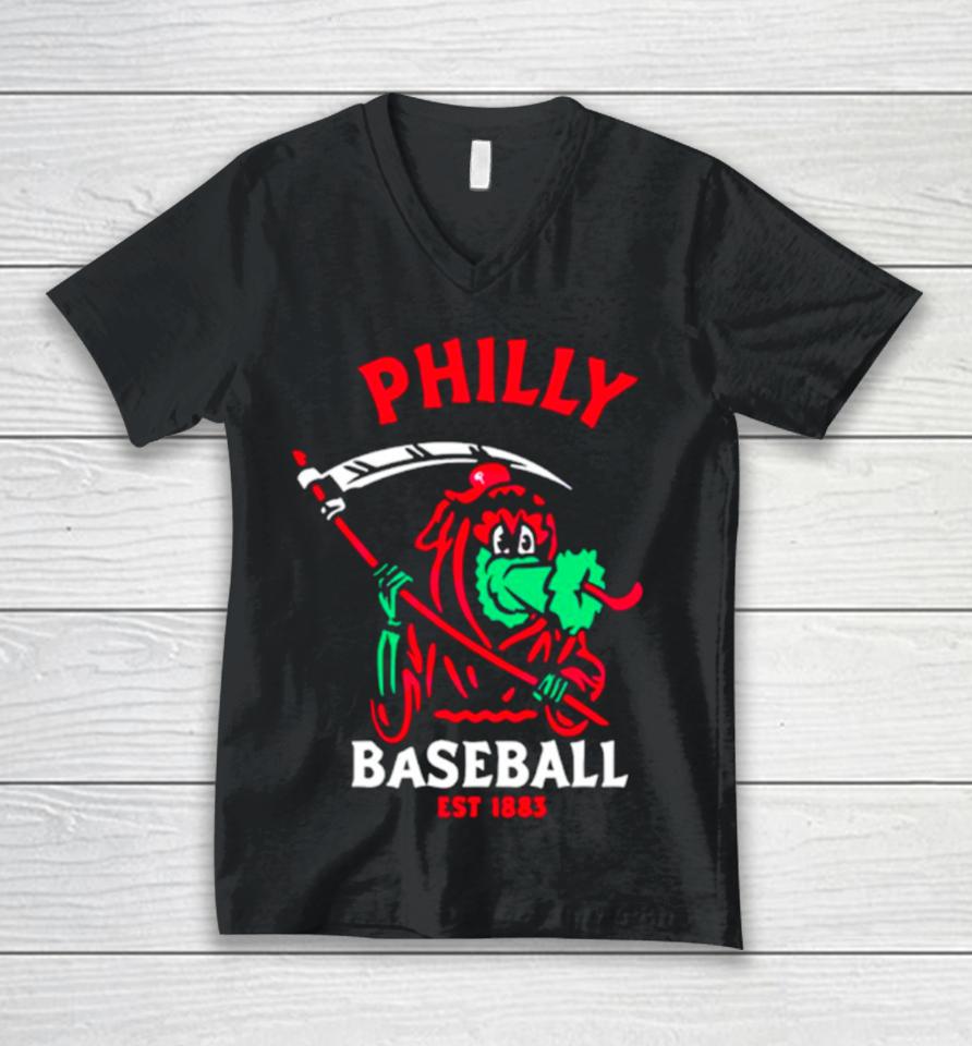 Philadelphia Phillies Philly Reaper Baseball Est 1883 Unisex V-Neck T-Shirt