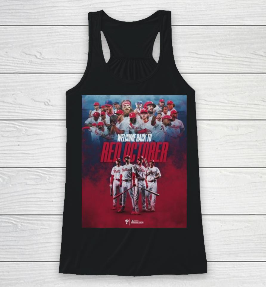 Philadelphia Phillies Welcome Back To Red October Racerback Tank