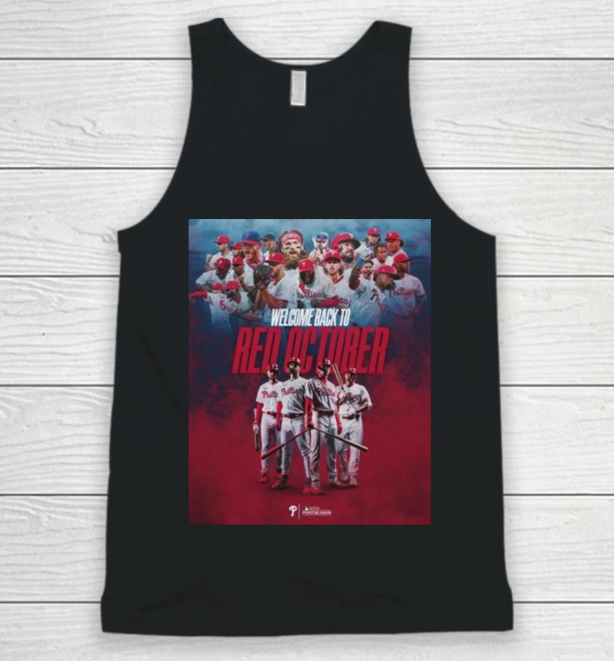 Philadelphia Phillies Welcome Back To Red October Unisex Tank Top