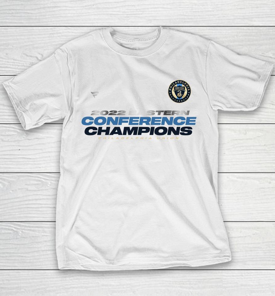 Philadelphia Union Fanatics Branded 2022 Mls Eastern Conference Champions Locker Room Youth T-Shirt