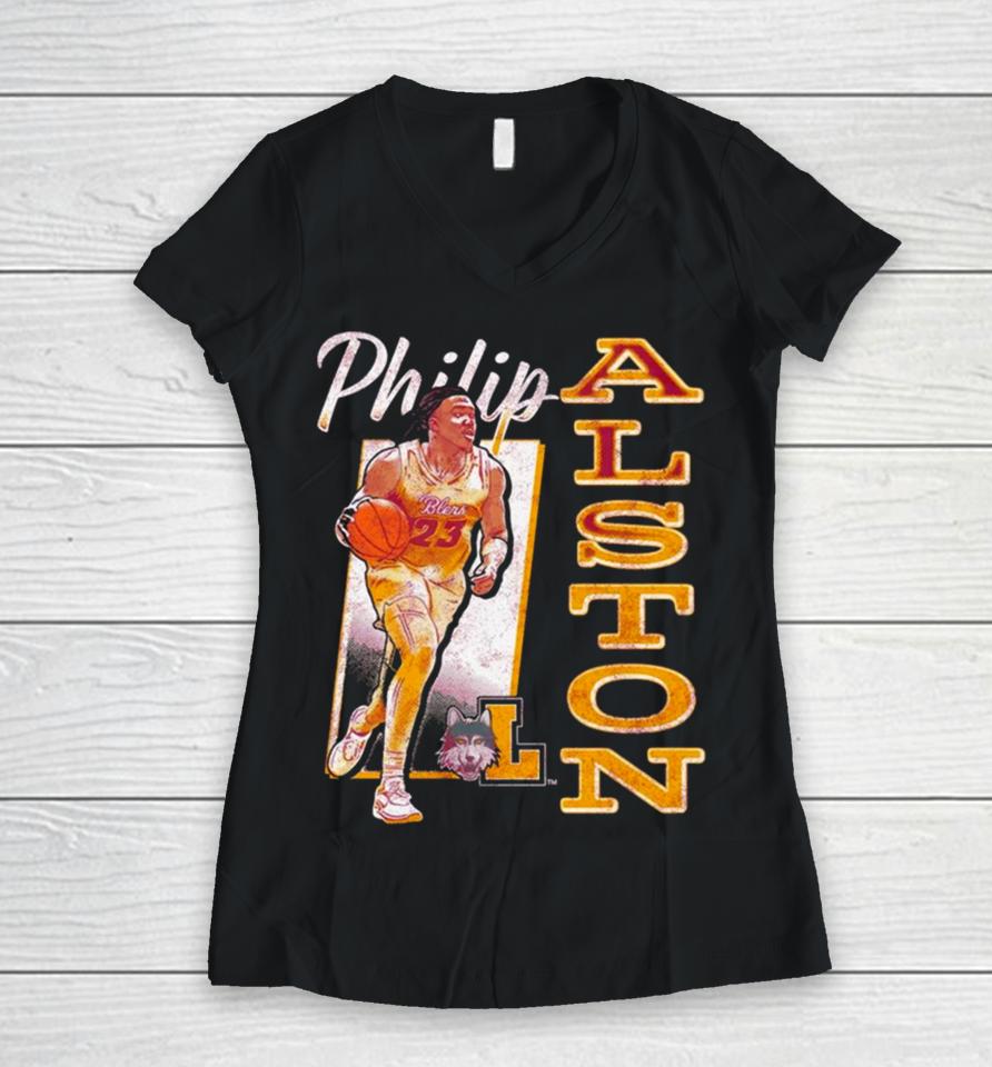 Philip Alston Loyola Chicago Retro Women V-Neck T-Shirt