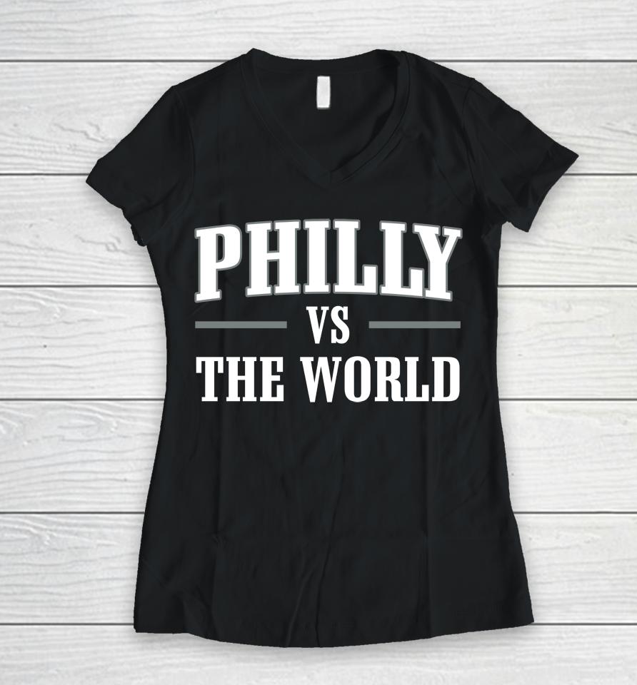 Philly Vs The World Barstool Women V-Neck T-Shirt
