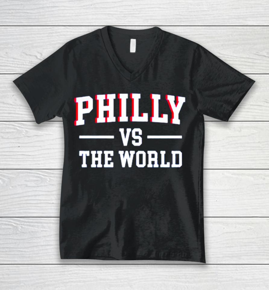 Philly Vs The World Basketball Unisex V-Neck T-Shirt