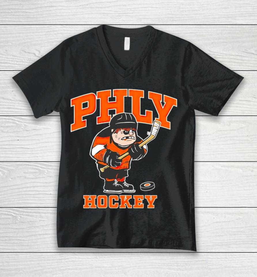 Phly Hockey Nhl Philadelphia Flyers Unisex V-Neck T-Shirt