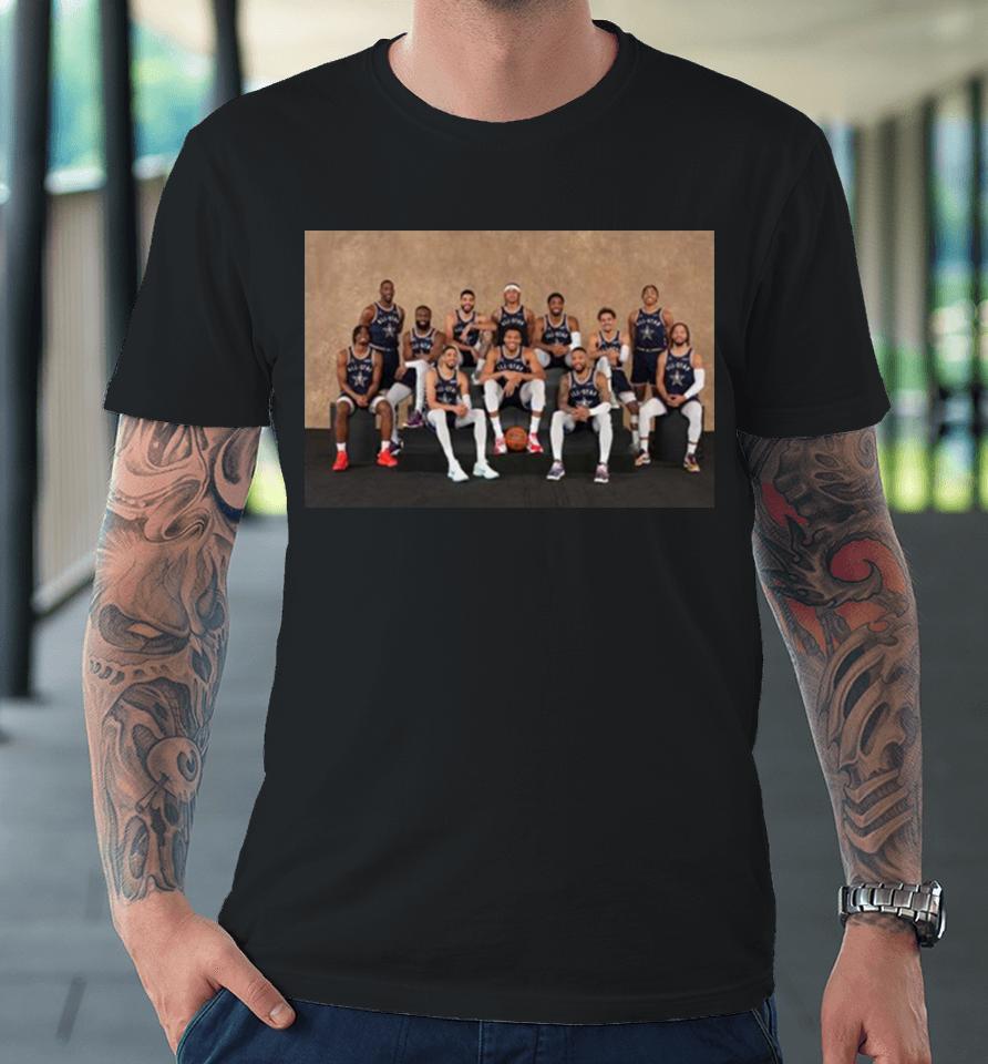 Photoshoot Before Match Of The Eastern Team Line Up Nba All Star Indianapolis 2024 Premium T-Shirt