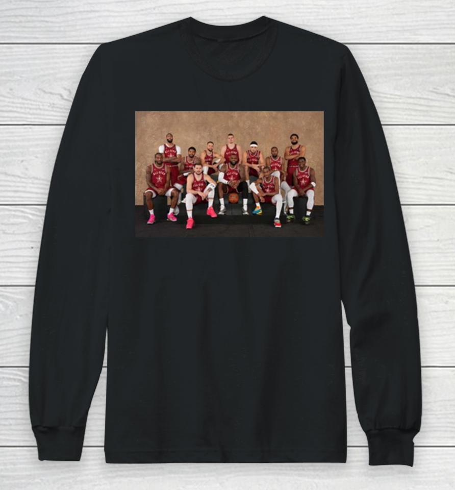 Photoshoot Before Match Of The Western Team Line Up Nba All Star Indianapolis 2024 Long Sleeve T-Shirt