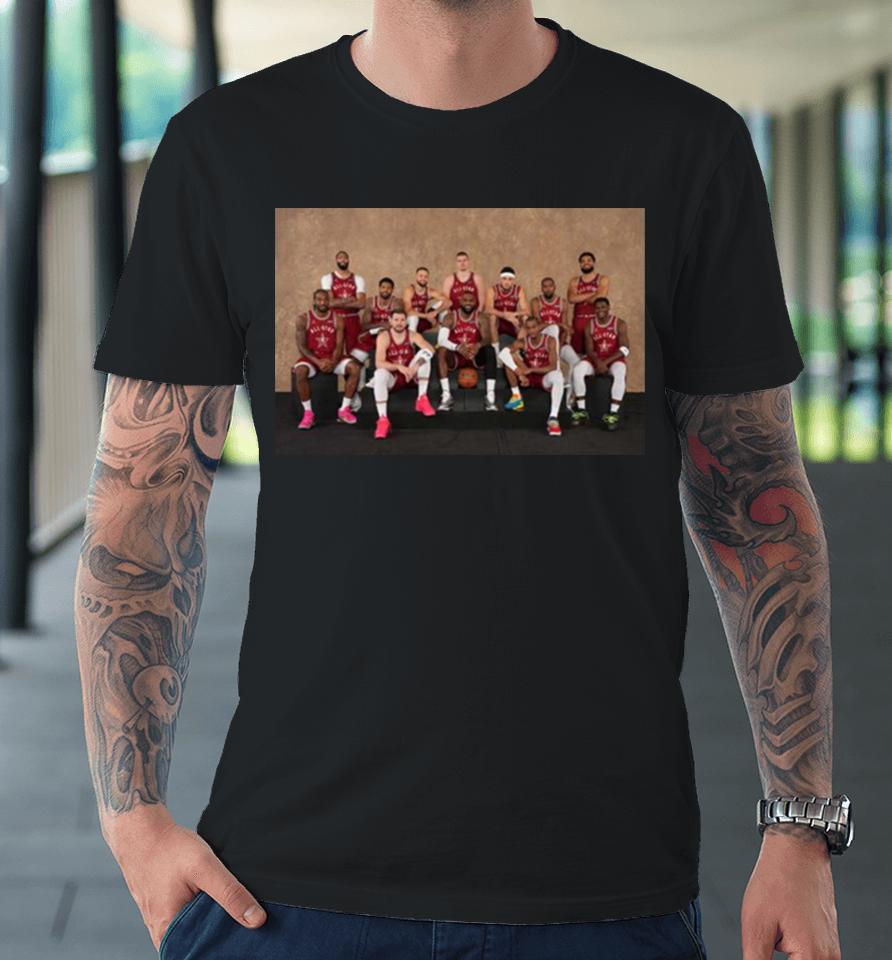 Photoshoot Before Match Of The Western Team Line Up Nba All Star Indianapolis 2024 Premium T-Shirt