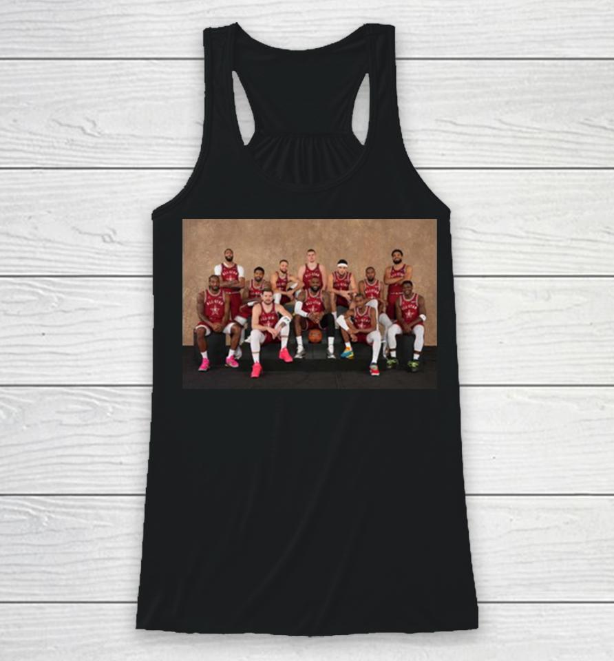 Photoshoot Before Match Of The Western Team Line Up Nba All Star Indianapolis 2024 Racerback Tank
