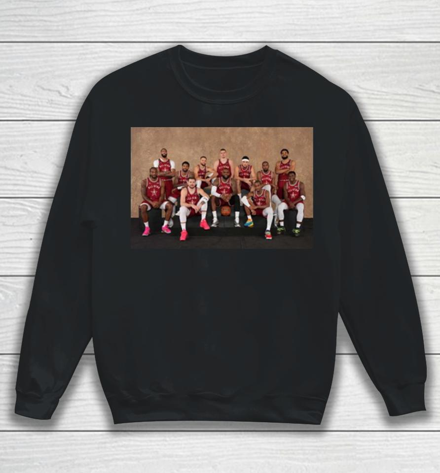 Photoshoot Before Match Of The Western Team Line Up Nba All Star Indianapolis 2024 Sweatshirt
