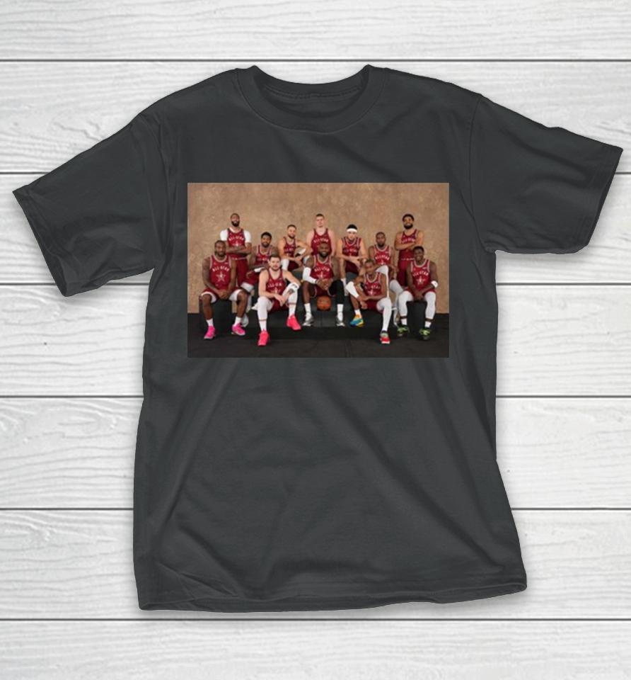 Photoshoot Before Match Of The Western Team Line Up Nba All Star Indianapolis 2024 T-Shirt