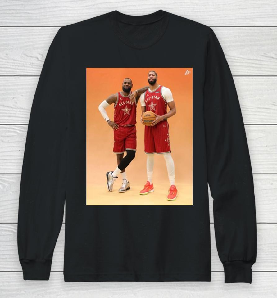 Photoshoot Fresh Dynamic Duo Lebron James The King And Anthony Davis Ad Of Los Angeles Lakers In Nba All Star 2024 Long Sleeve T-Shirt