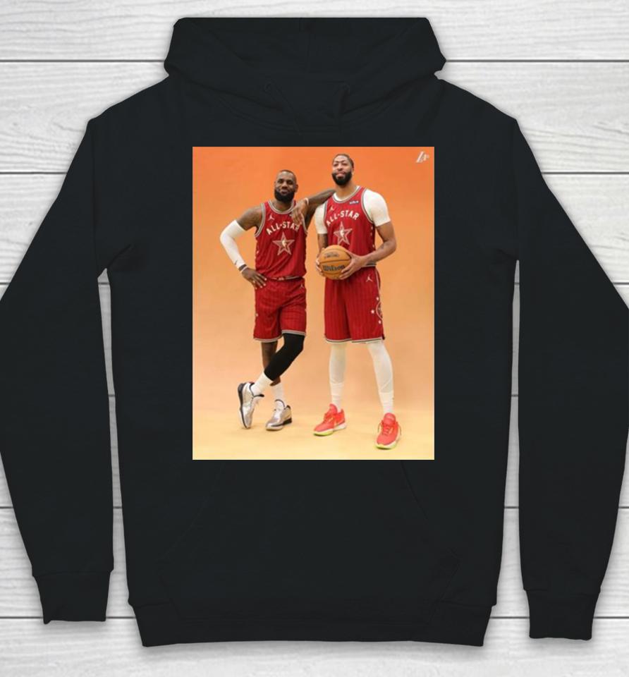 Photoshoot Fresh Dynamic Duo Lebron James The King And Anthony Davis Ad Of Los Angeles Lakers In Nba All Star 2024 Hoodie