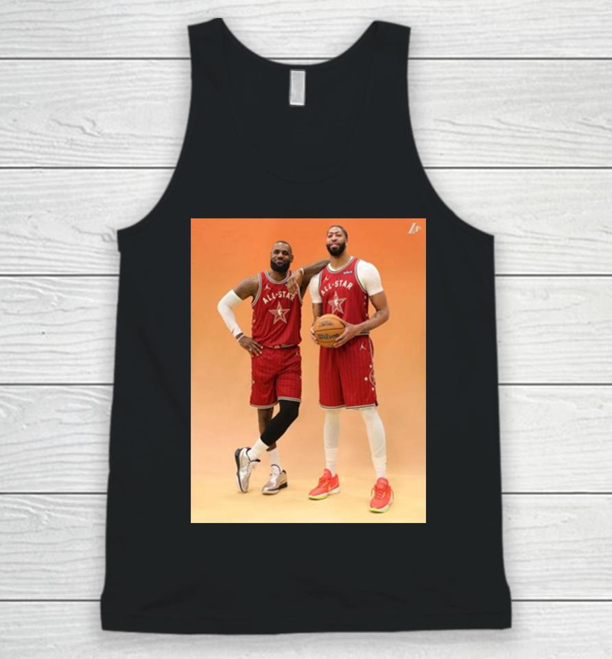 Photoshoot Fresh Dynamic Duo Lebron James The King And Anthony Davis Ad Of Los Angeles Lakers In Nba All Star 2024 Unisex Tank Top