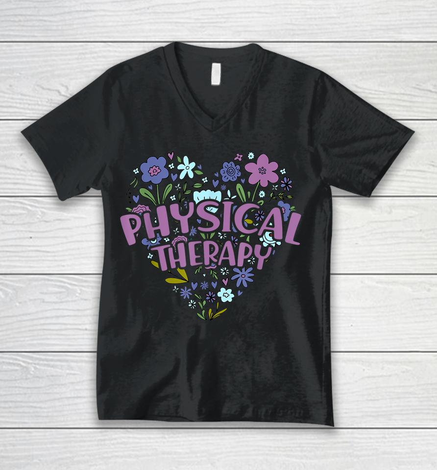 Physical Therapy Gift Love Pt Physical Therapist Healthcare Unisex V-Neck T-Shirt