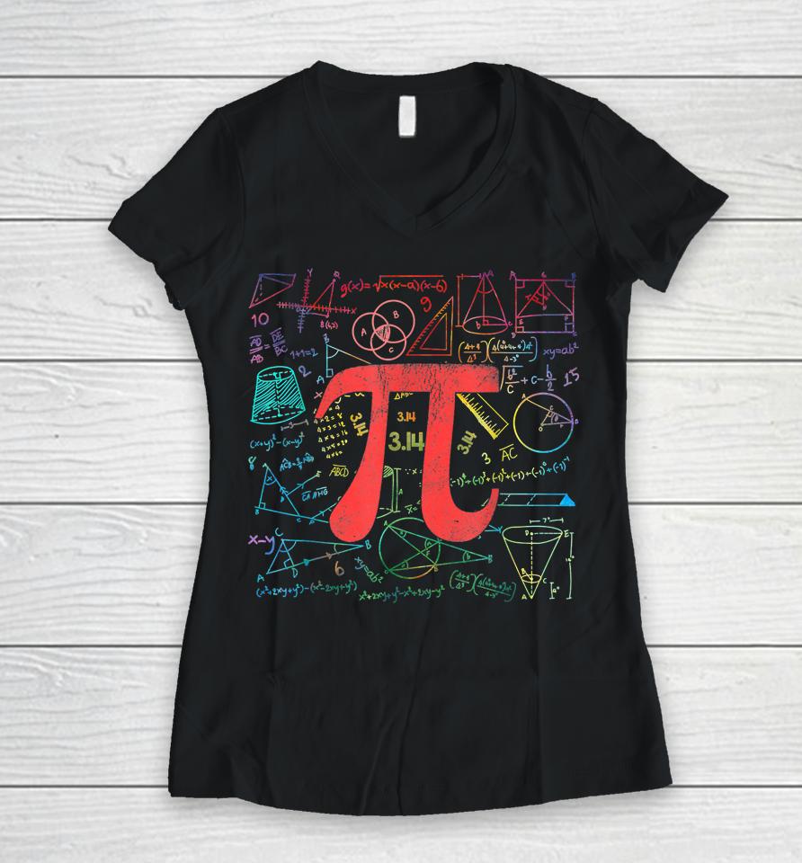 Pi Day Math Equation Women V-Neck T-Shirt