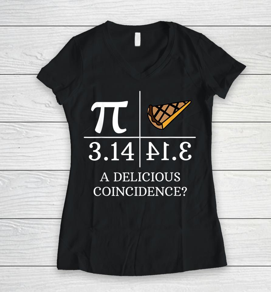Pi Day Math Teacher Gift Funny Women V-Neck T-Shirt