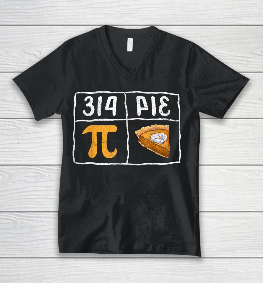 Pi Day Math Teachers Pi Symbol Pie Unisex V-Neck T-Shirt