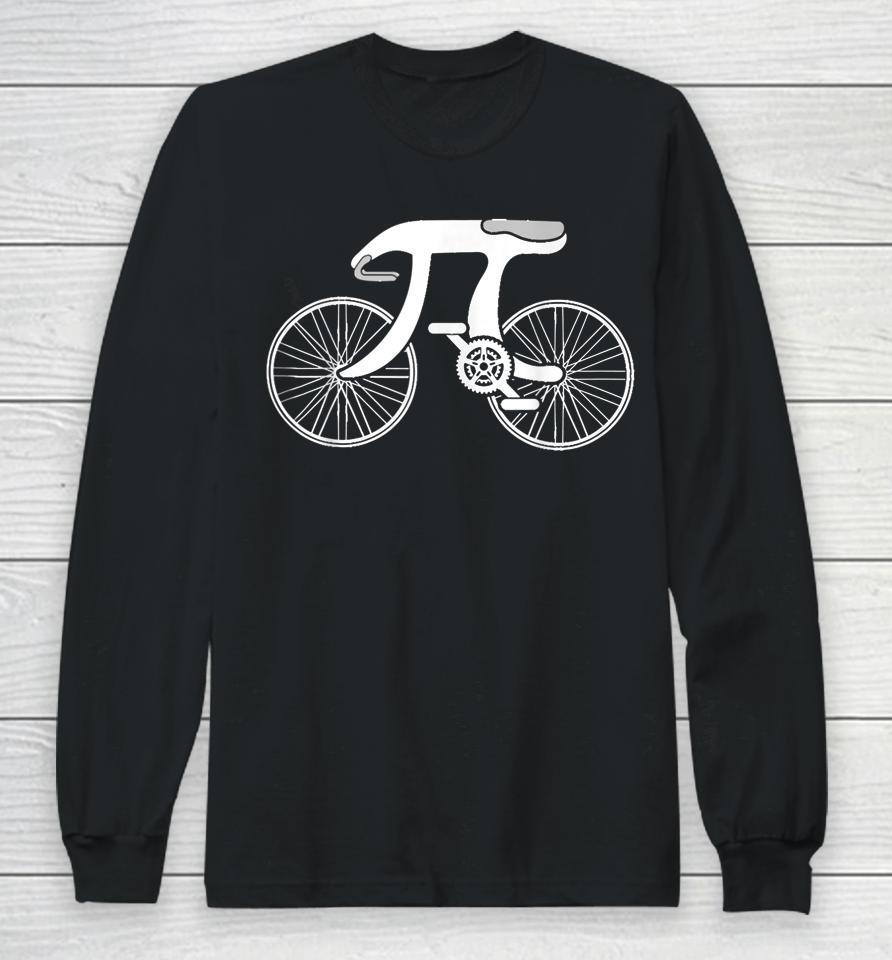 Pi Day Pi Cycle Bicycle Bike Math Symbol 3 14 Cyclist Pun Long Sleeve T-Shirt