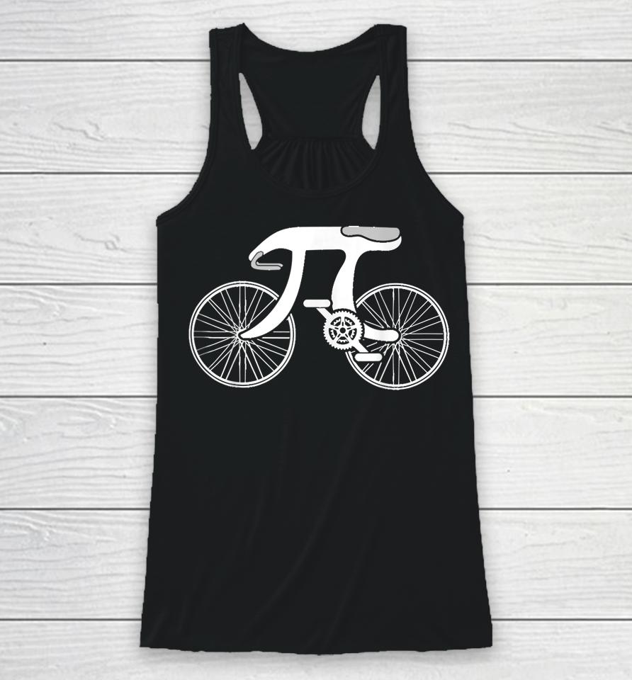 Pi Day Pi Cycle Bicycle Bike Math Symbol 3 14 Cyclist Pun Racerback Tank