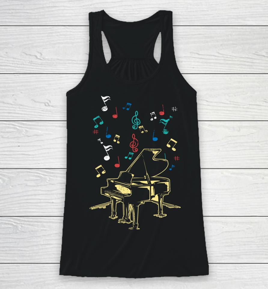 Piano Notes Fly To Success Play Music Grand Concert Racerback Tank