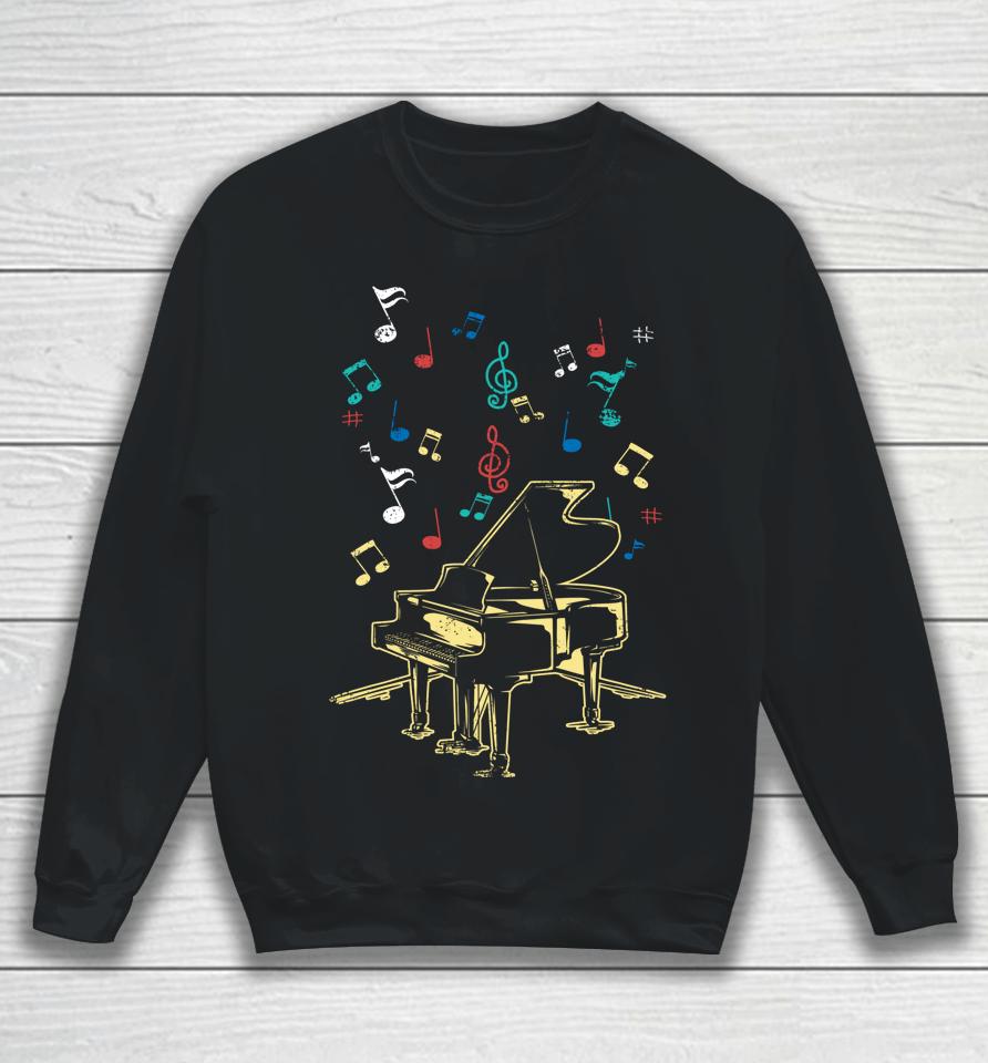 Piano Notes Fly To Success Play Music Grand Concert Sweatshirt