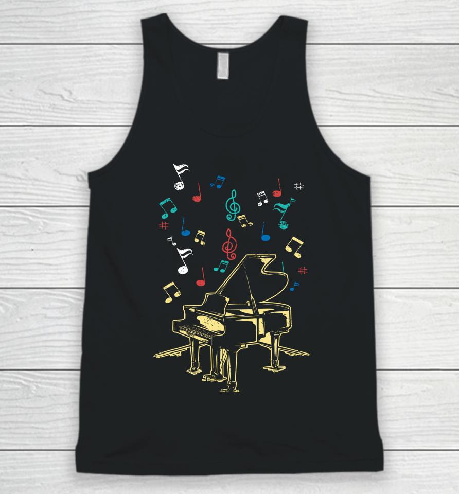 Piano Notes Fly To Success Play Music Grand Concert Unisex Tank Top