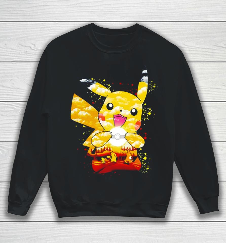 Pichu Pikachu And Raichu Electric Evolution Painting Sweatshirt