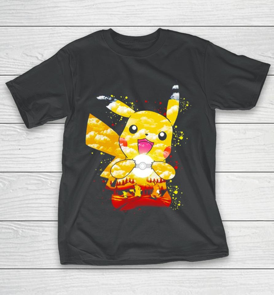 Pichu Pikachu And Raichu Electric Evolution Painting T-Shirt