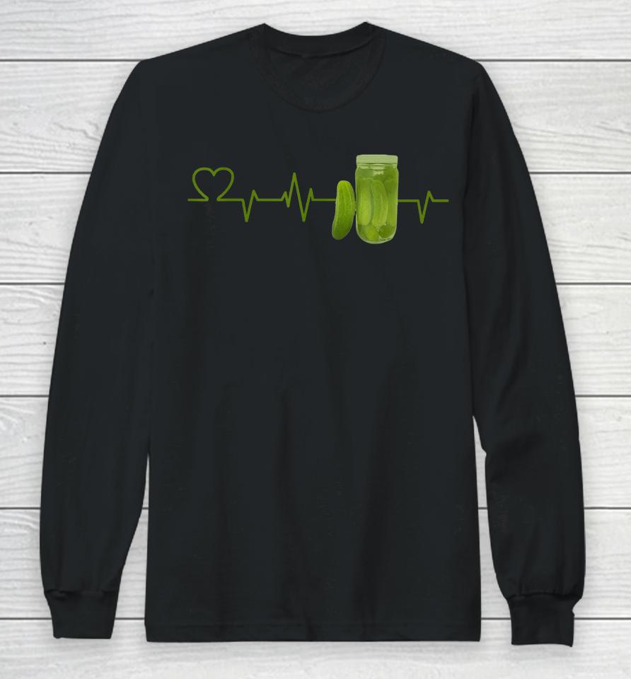 Pickle Lover Heartbeat Long Sleeve T-Shirt