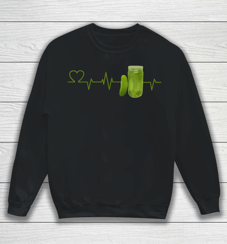 Pickle Lover Heartbeat Sweatshirt