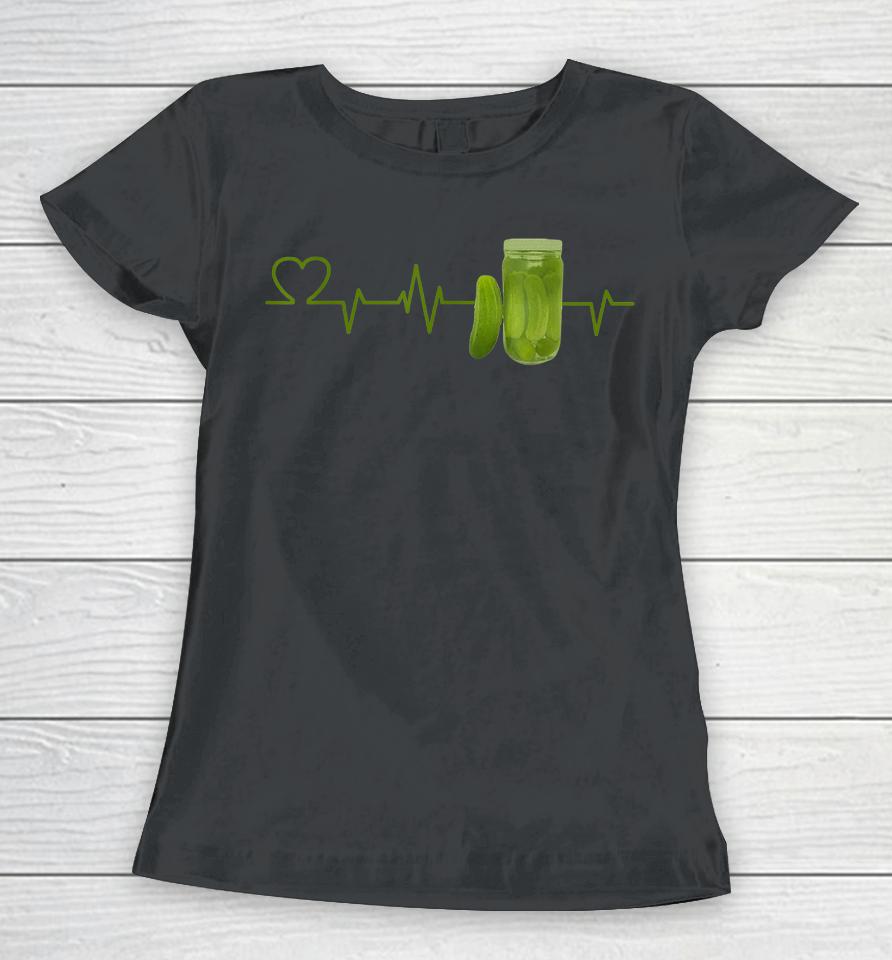 Pickle Lover Heartbeat Women T-Shirt
