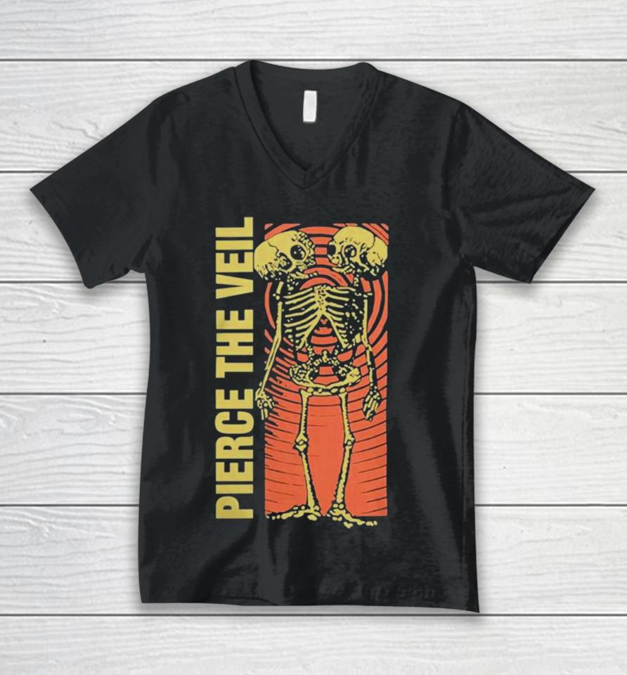 Pierce The Veil Conjoined Skeleton Unisex V-Neck T-Shirt