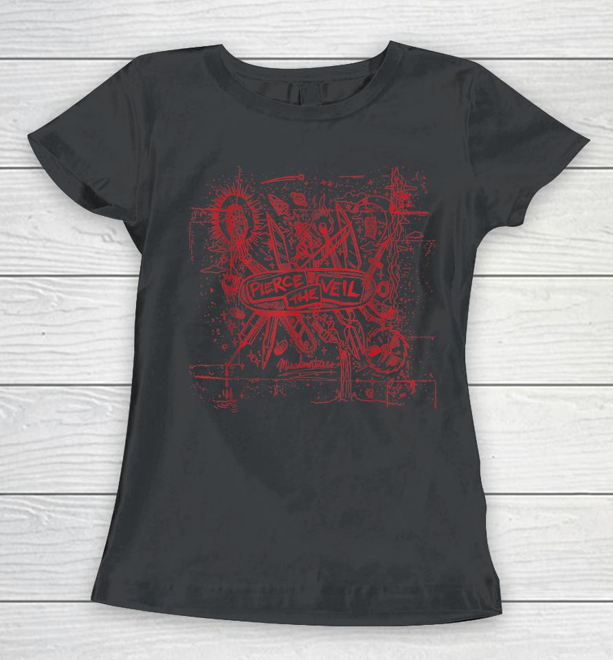 Pierce The Veil - Misadventures Cover In Red Print Women T-Shirt