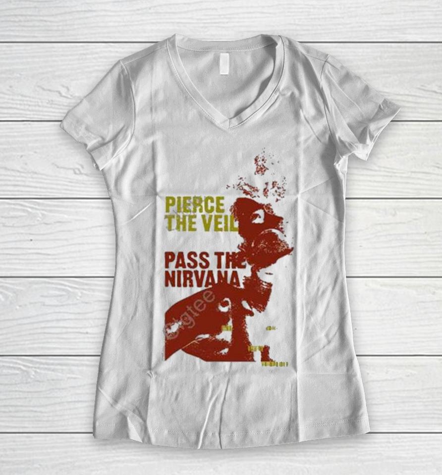 Pierce The Veil Pass The Nirvana Merch Underwater Girl Art Design Women V-Neck T-Shirt