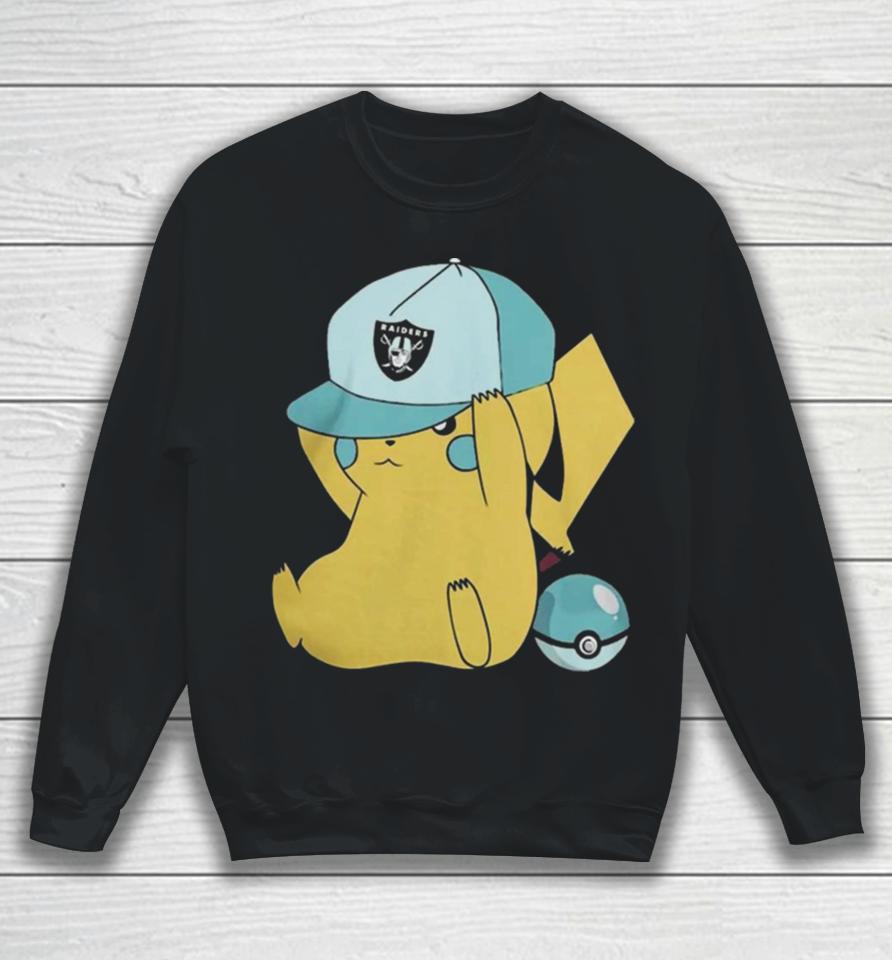 Pikachu Wear The Hat Las Vegas Raiders Football Logo Sweatshirt