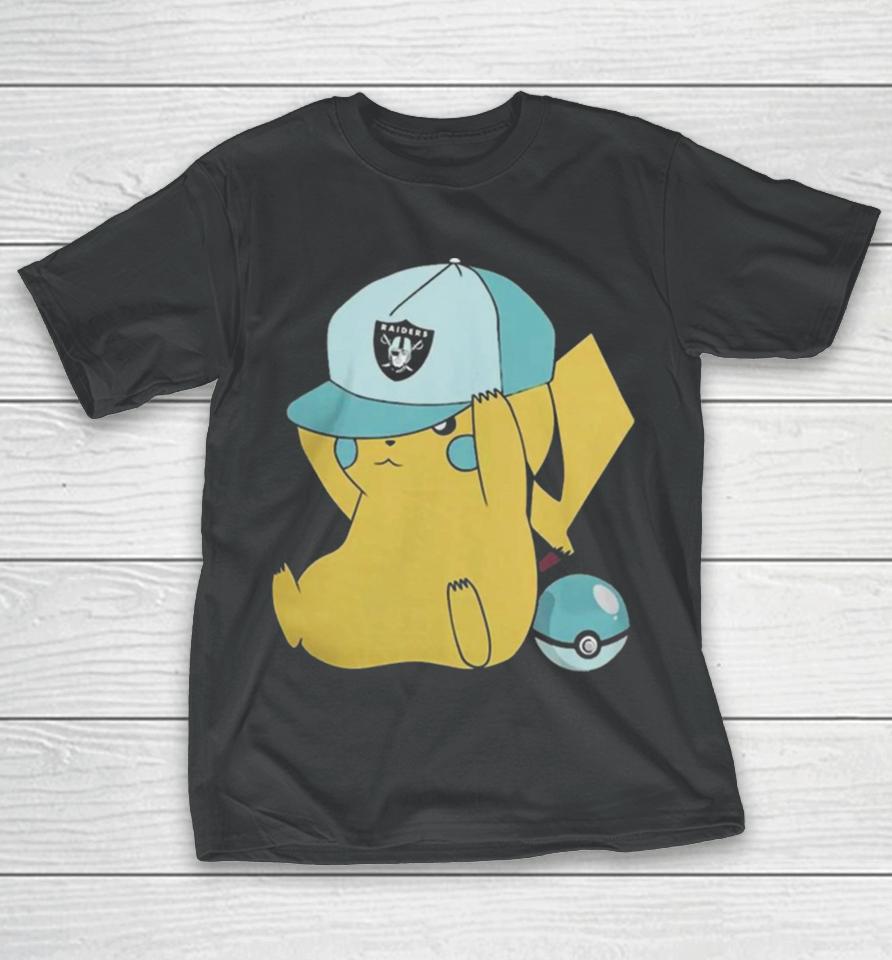 Pikachu Wear The Hat Las Vegas Raiders Football Logo T-Shirt