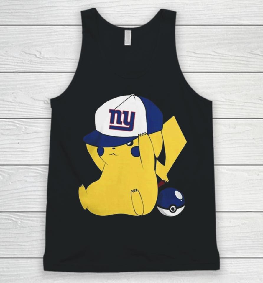 Pikachu Wear The Hat New York Giants Football Logo Unisex Tank Top