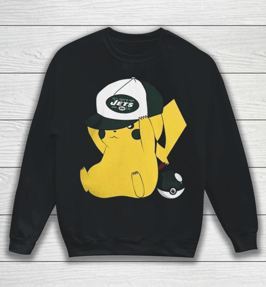 Pikachu Wear The Hat New York Jets Football Logo Sweatshirt