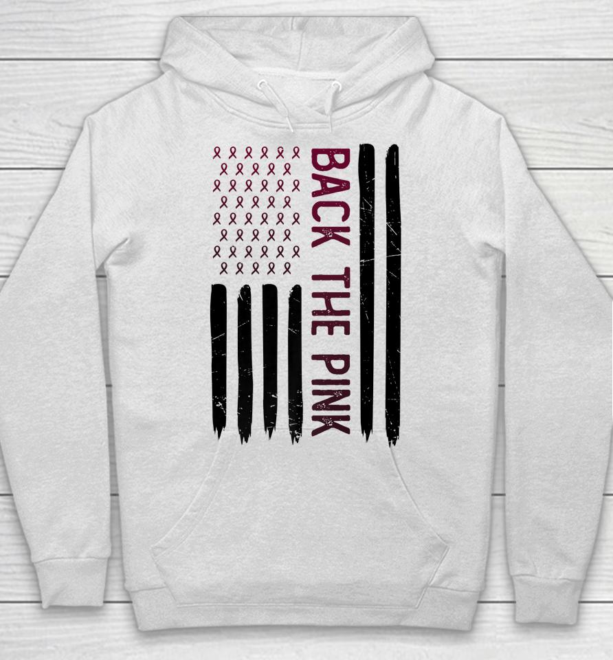 Pink Breast Cancer Awareness American Flag Back The Pink Hoodie