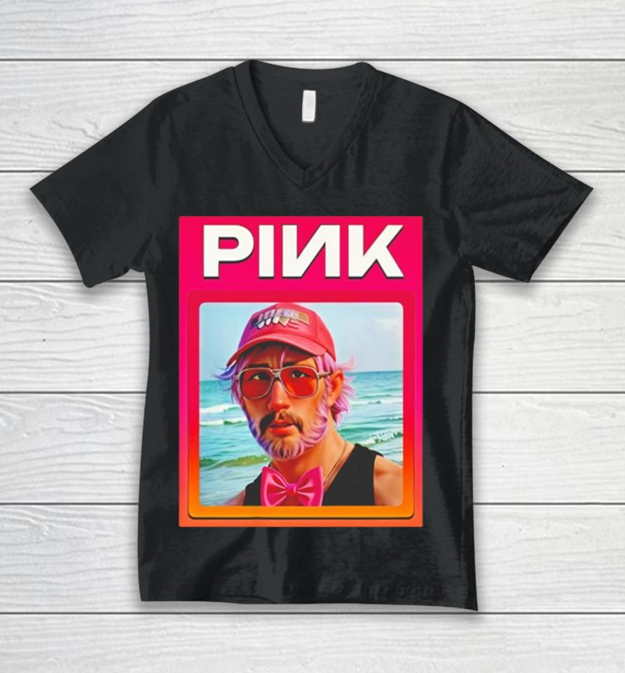 Pink Crypto Meme Token Unisex V-Neck T-Shirt