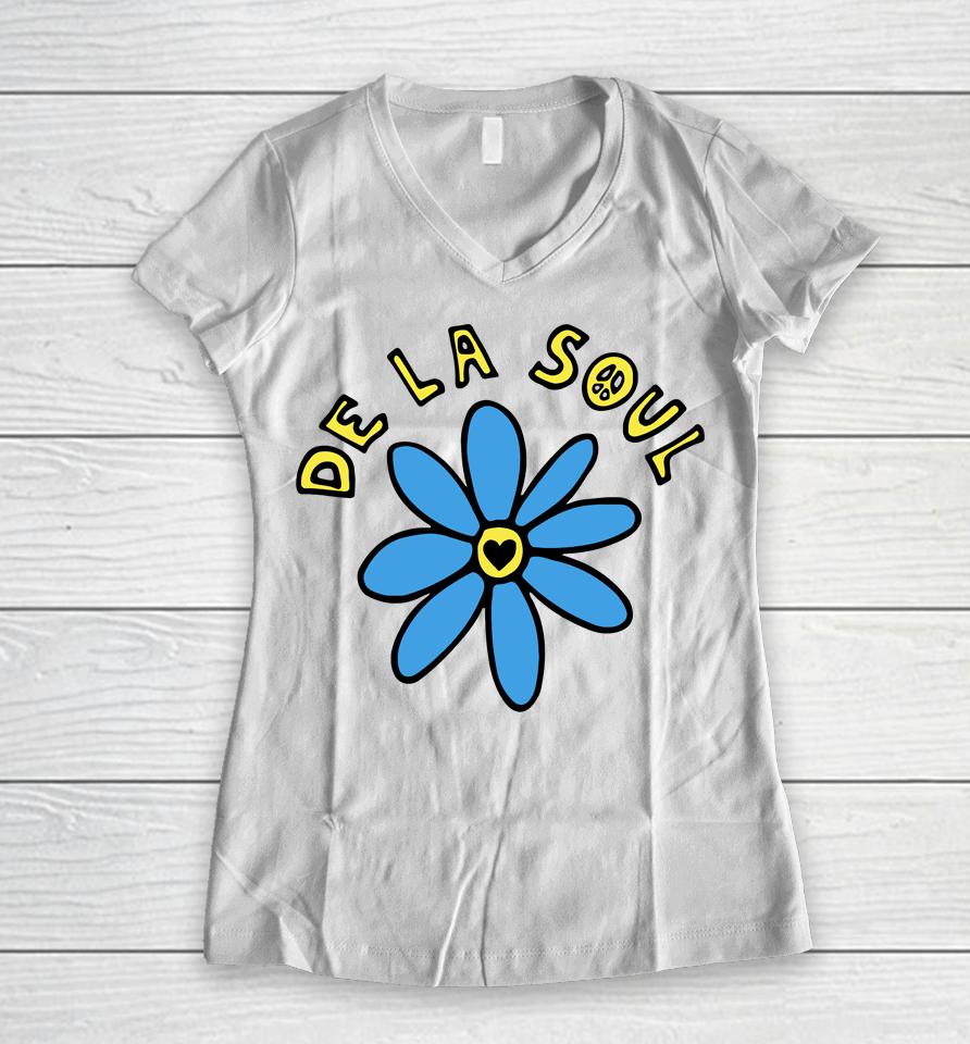 Pink Daisy De La Soul Women V-Neck T-Shirt