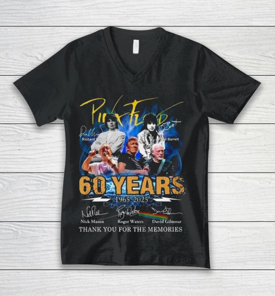 Pink Floyd 60 Years 1965 – 2025 Thank You For The Memories Signatures Unisex V-Neck T-Shirt