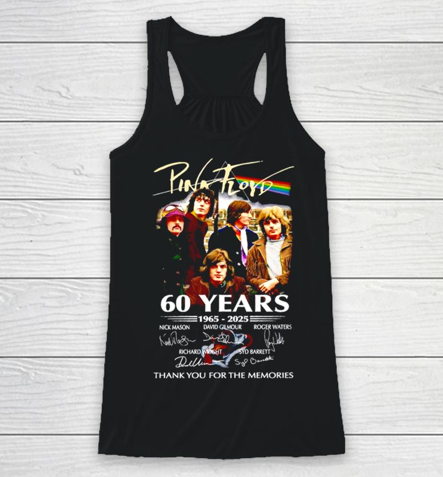 Pink Floyd Band 60 Years 1965 2025 Thank You For The Memories Signatures Racerback Tank