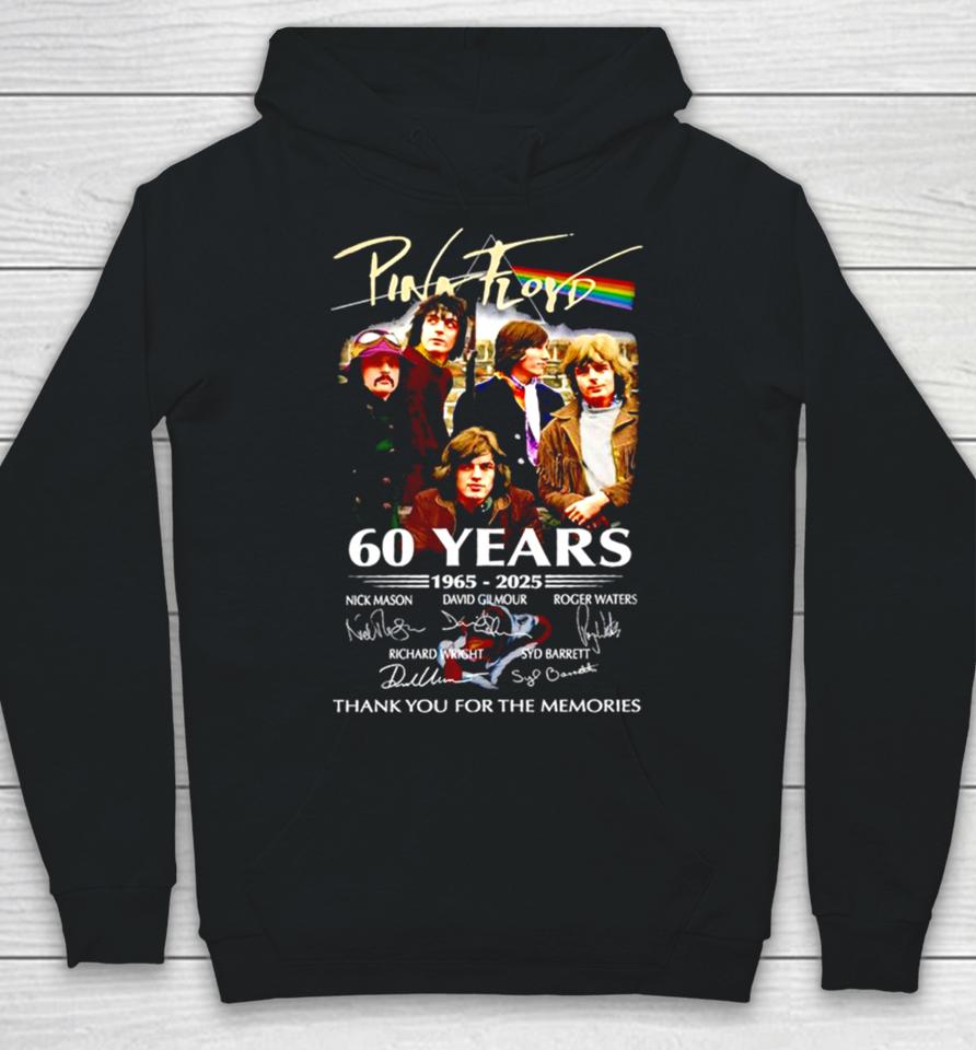 Pink Floyd Band 60 Years 1965 2025 Thank You For The Memories Signatures Hoodie