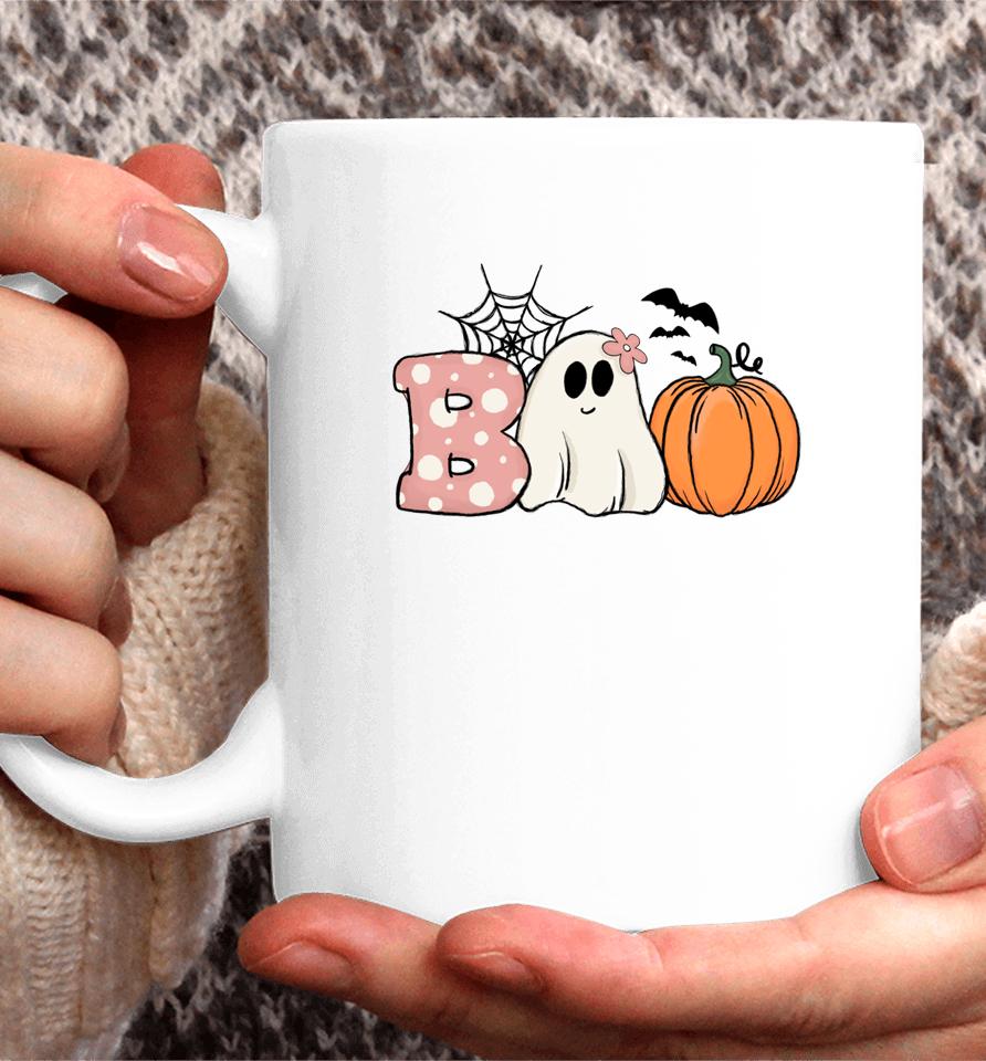 Pink Halloween Boo Hippie Ghost Pumpkin Cute Pastel Vibes Coffee Mug