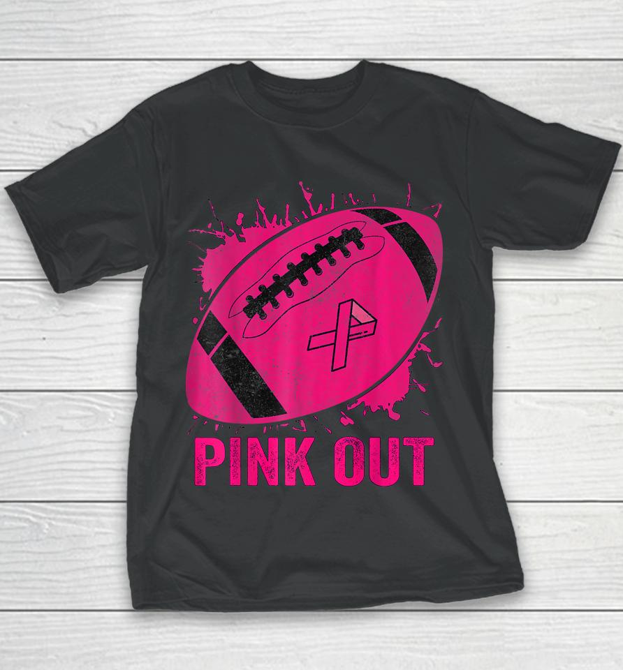 Pink Out Breast Cancer Awareness Football Breast Cancer Youth T-Shirt